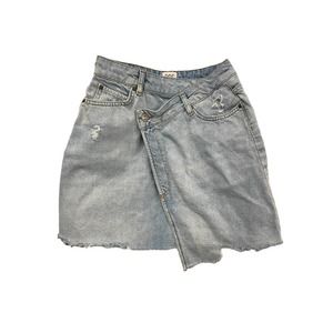 BDG Urban Outfitters Asymmetrical Denim Jean Button Criss Cross Skirt XS